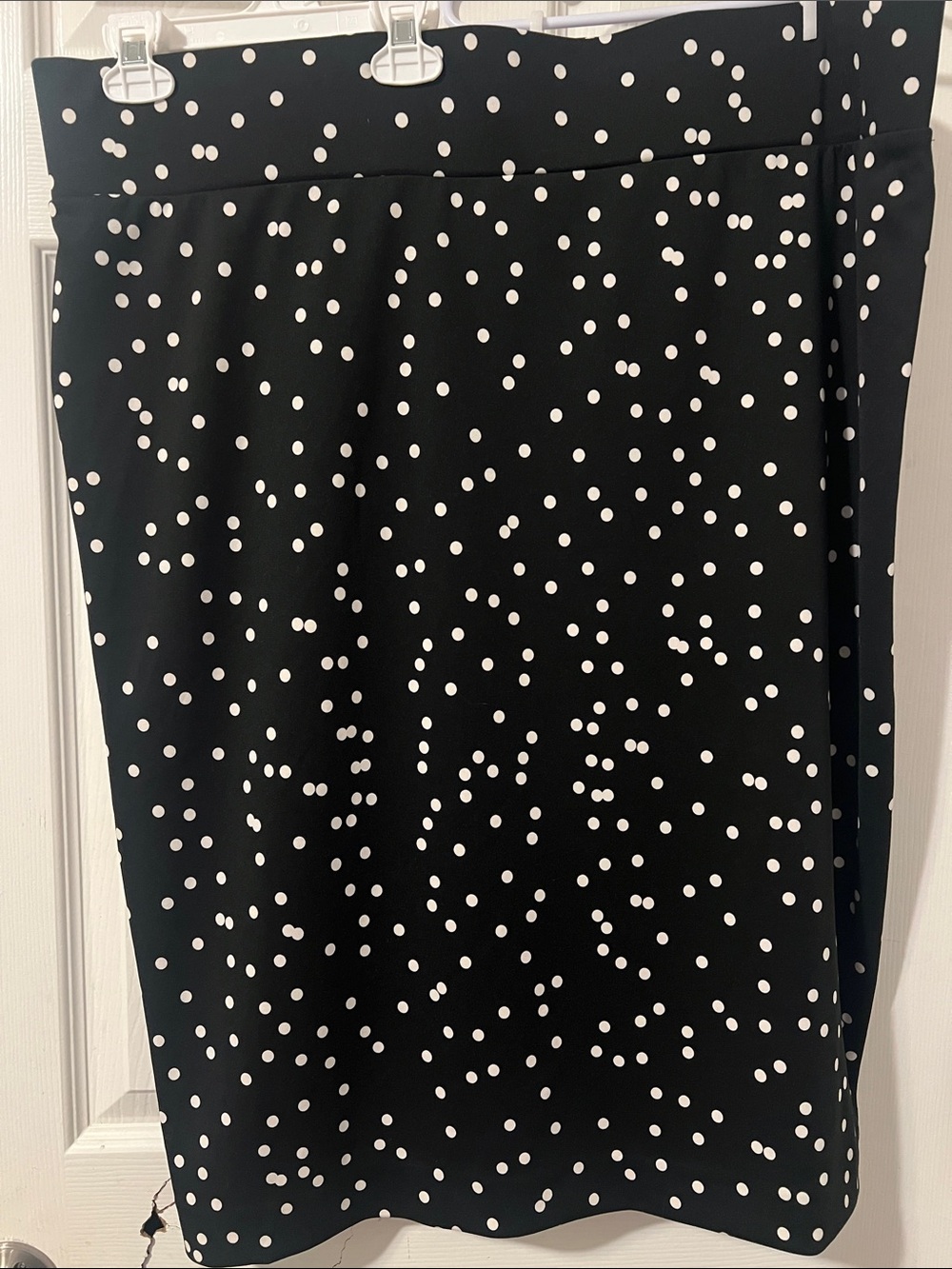 Alfani Black Pencil Skirt with White Polka Dot Pattern